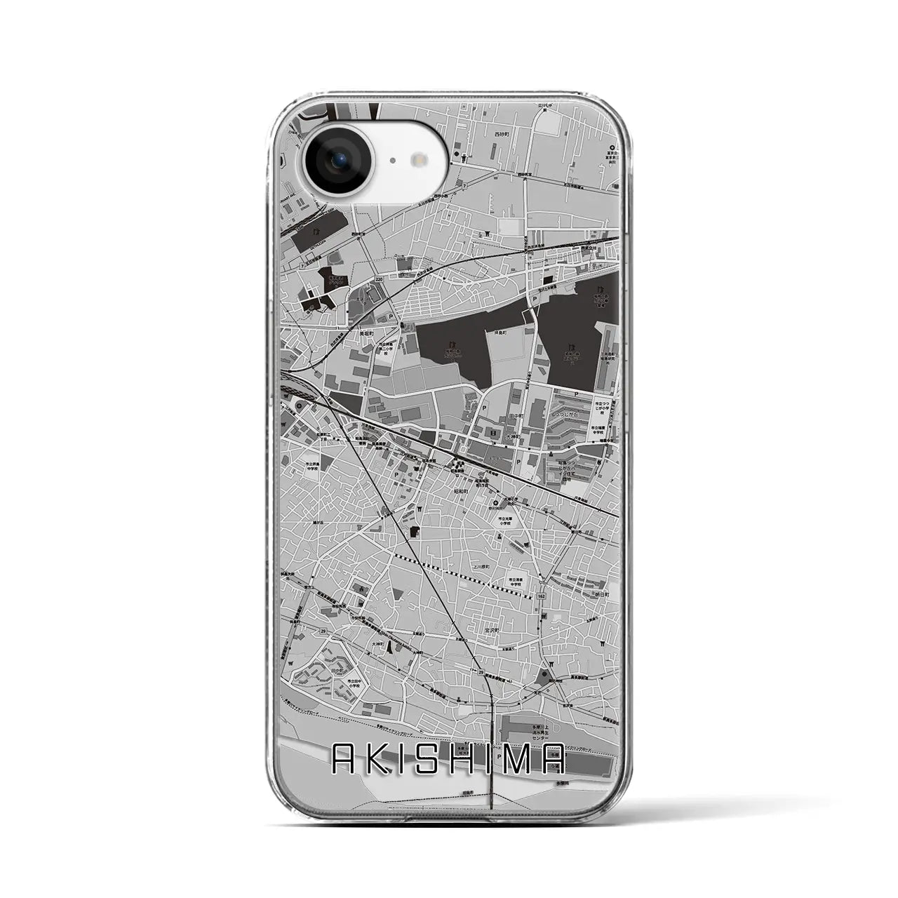 【昭島(東京都)】地図柄iPhoneケース(クリアタイプ)