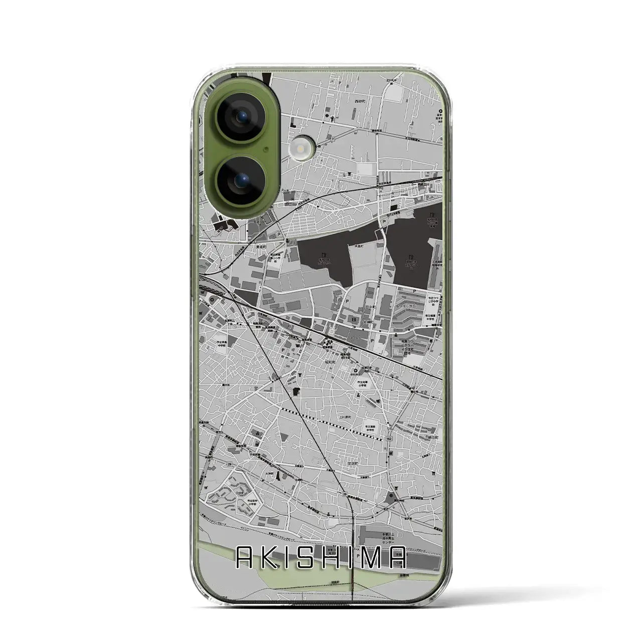 【昭島(東京都)】地図柄iPhoneケース(クリアタイプ)