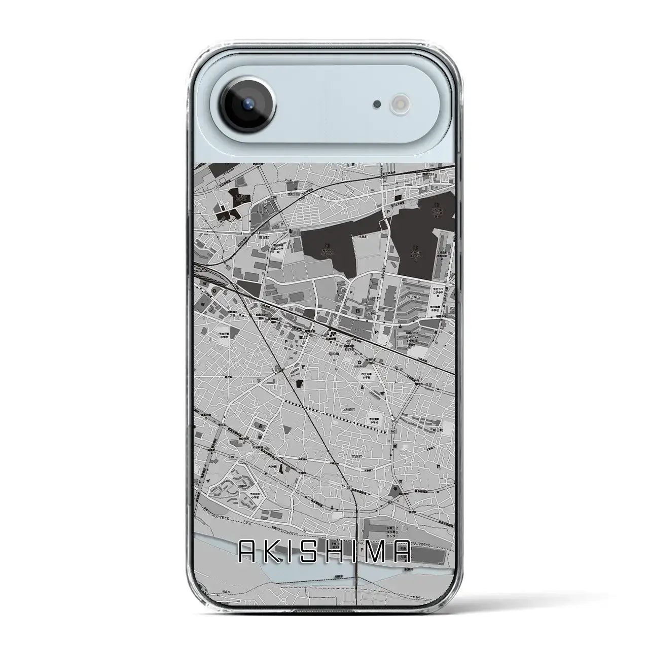 【昭島(東京都)】地図柄iPhoneケース(クリアタイプ)