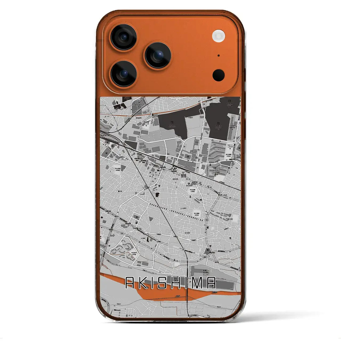 【昭島(東京都)】地図柄iPhoneケース(クリアタイプ)
