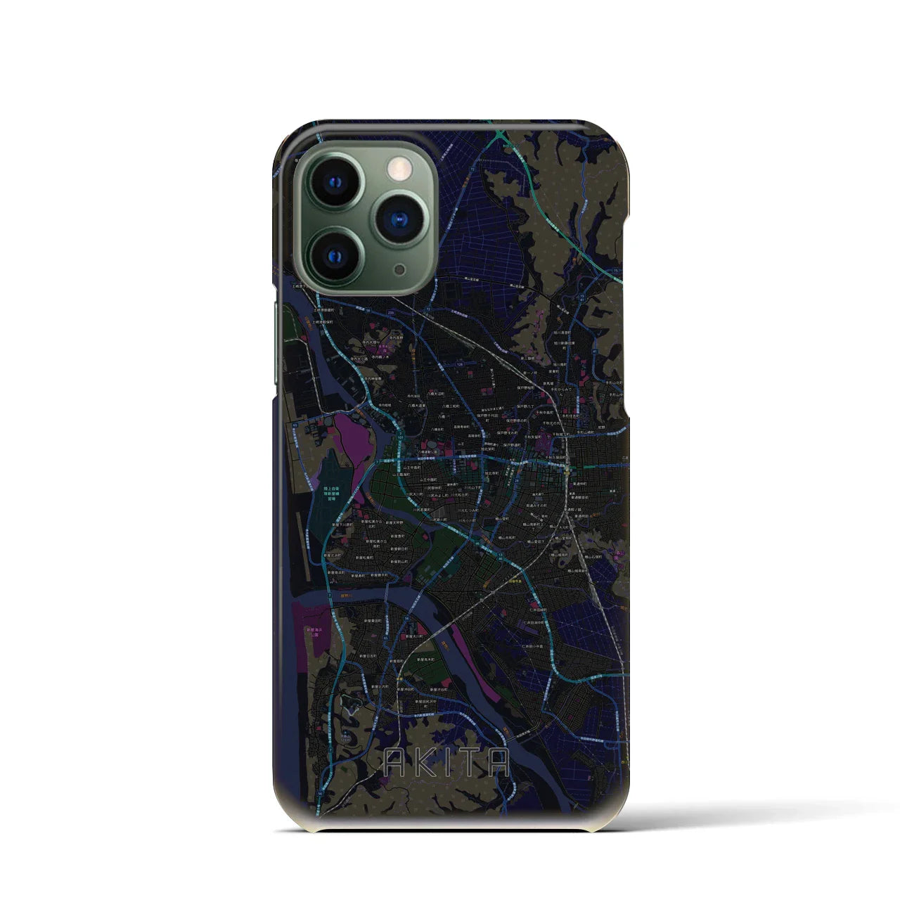 【秋田(秋田県)】地図柄iPhoneケース(バックカバータイプ)