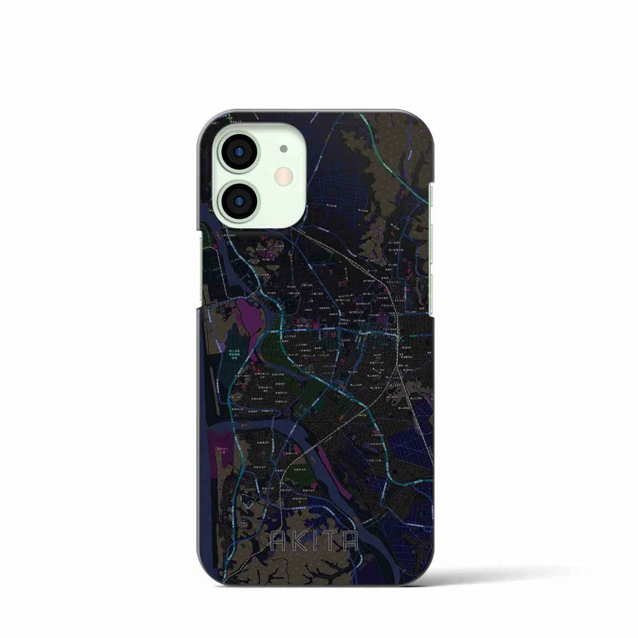 【秋田(秋田県)】地図柄iPhoneケース(バックカバータイプ)