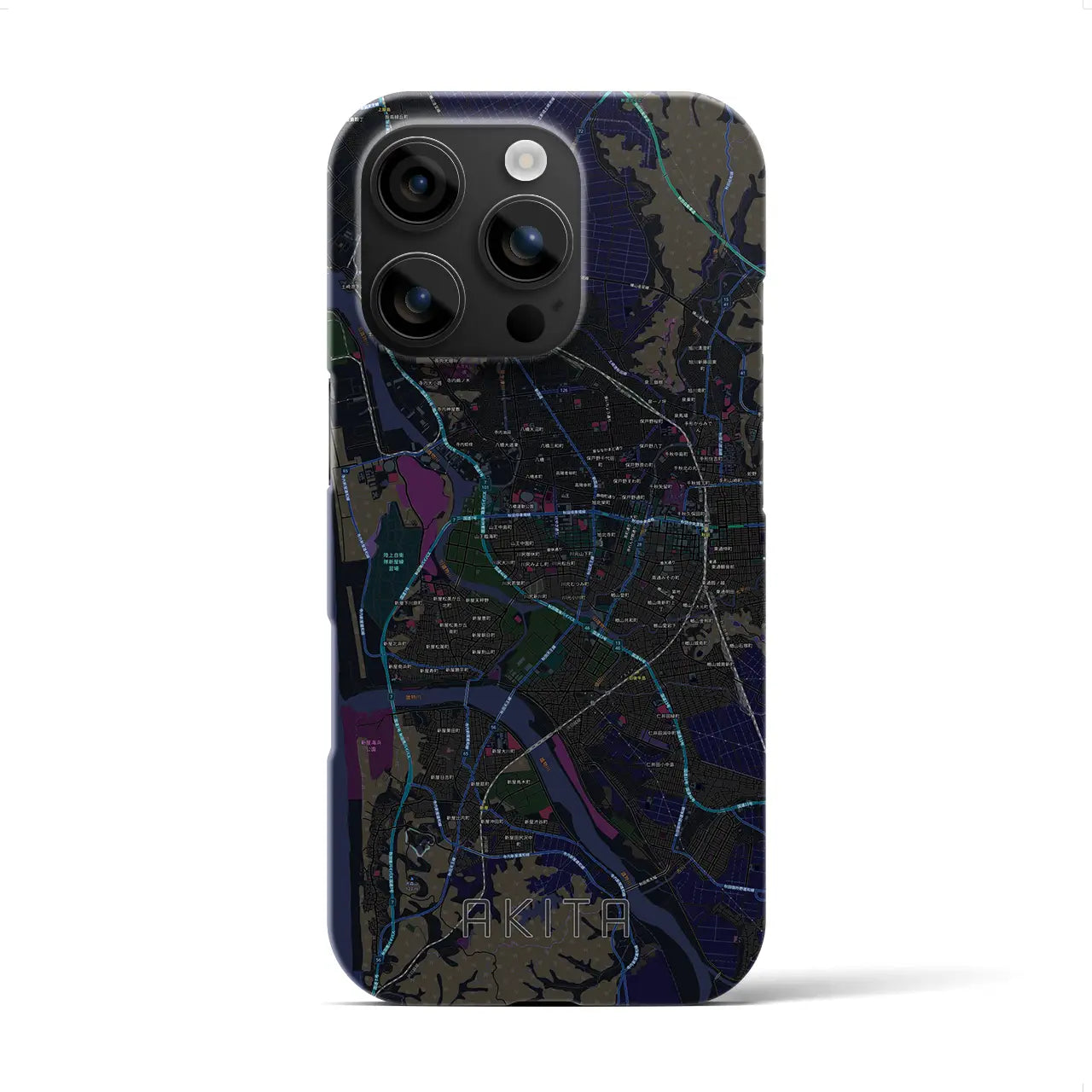 【秋田(秋田県)】地図柄iPhoneケース(バックカバータイプ)