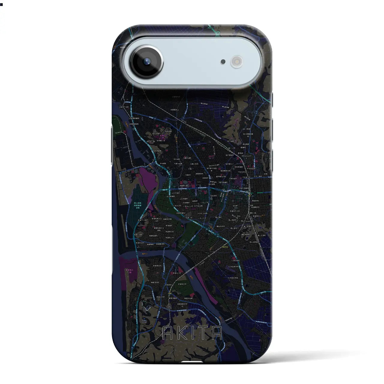 【秋田(秋田県)】地図柄iPhoneケース(バックカバータイプ)