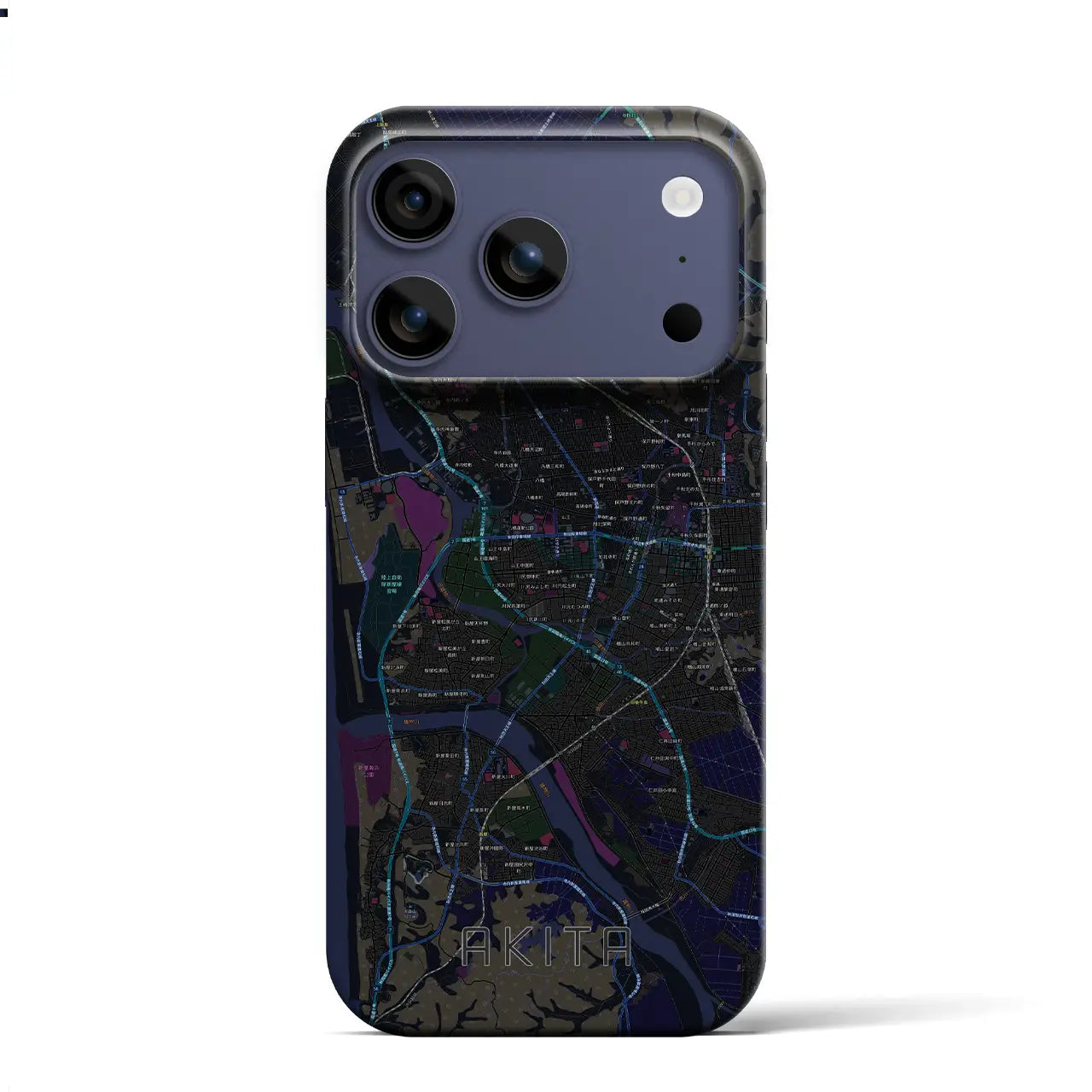 【秋田(秋田県)】地図柄iPhoneケース(バックカバータイプ)