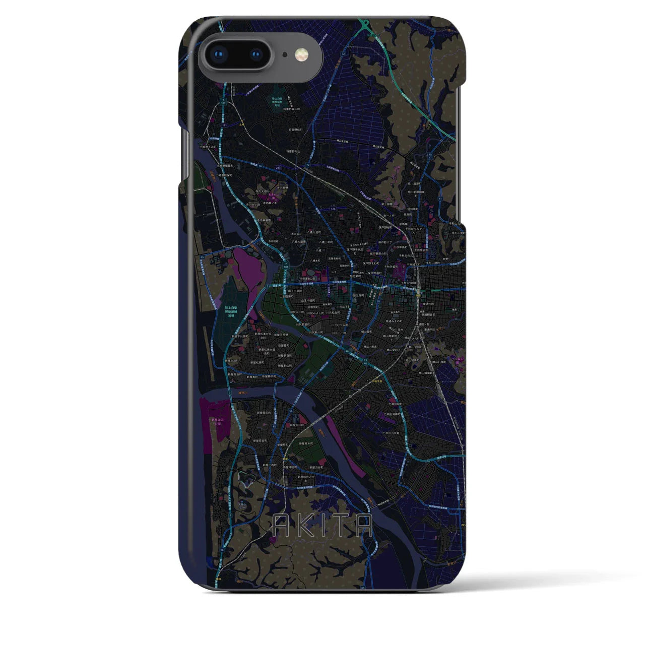 【秋田(秋田県)】地図柄iPhoneケース(バックカバータイプ)