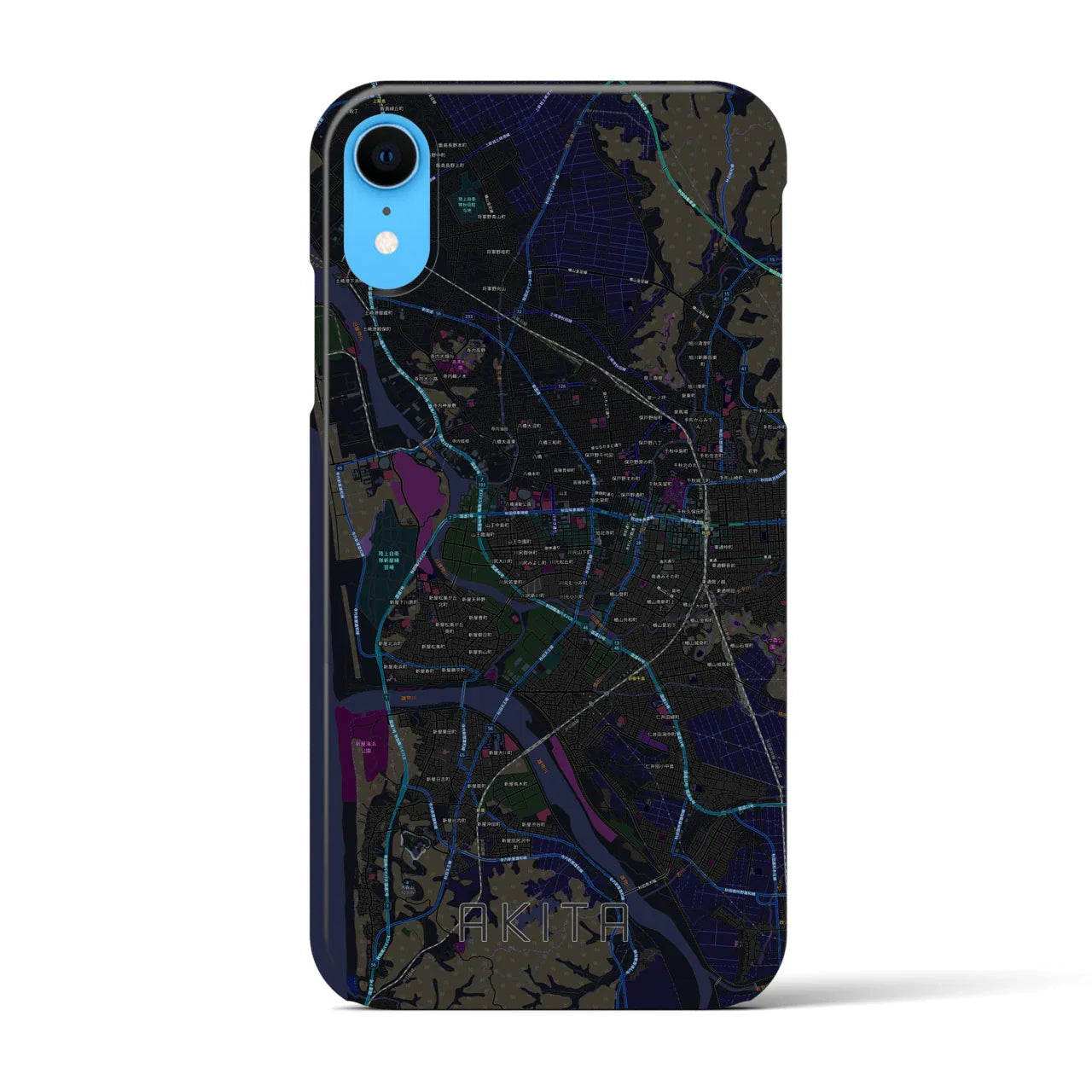 【秋田(秋田県)】地図柄iPhoneケース(バックカバータイプ)