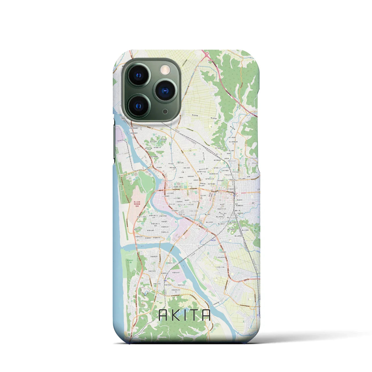 【秋田(秋田県)】地図柄iPhoneケース(バックカバータイプ)