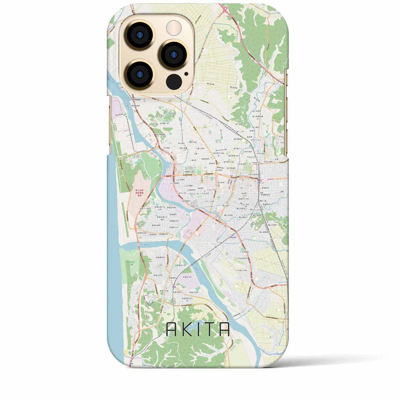 【秋田(秋田県)】地図柄iPhoneケース(バックカバータイプ)