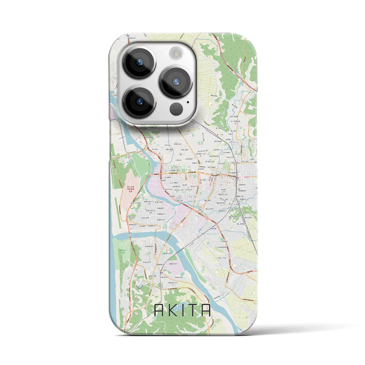 【秋田(秋田県)】地図柄iPhoneケース(バックカバータイプ)