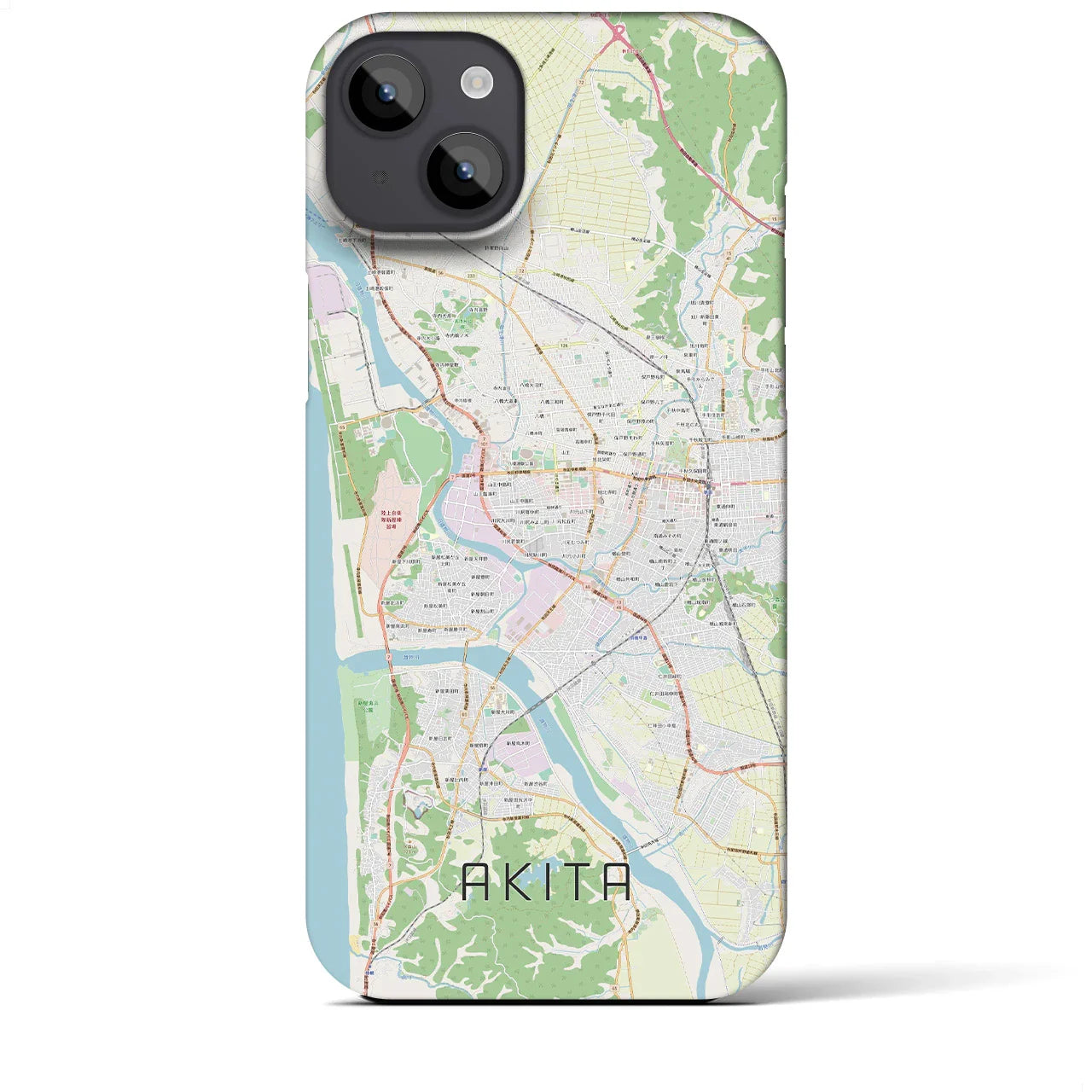 【秋田(秋田県)】地図柄iPhoneケース(バックカバータイプ)