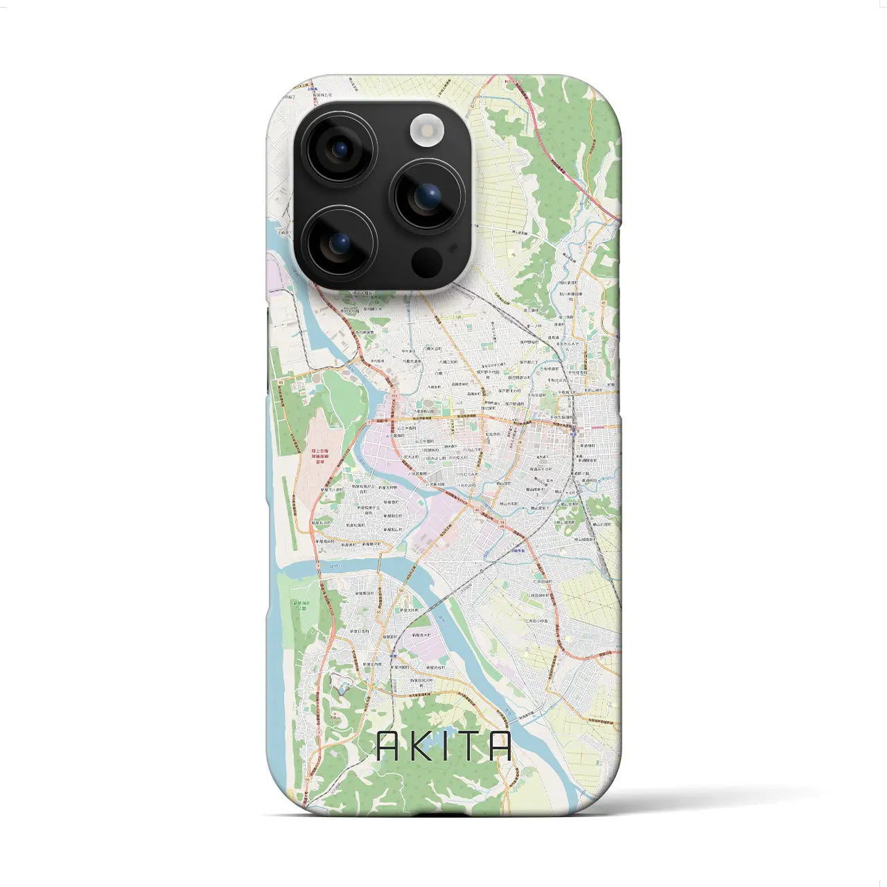 【秋田(秋田県)】地図柄iPhoneケース(バックカバータイプ)