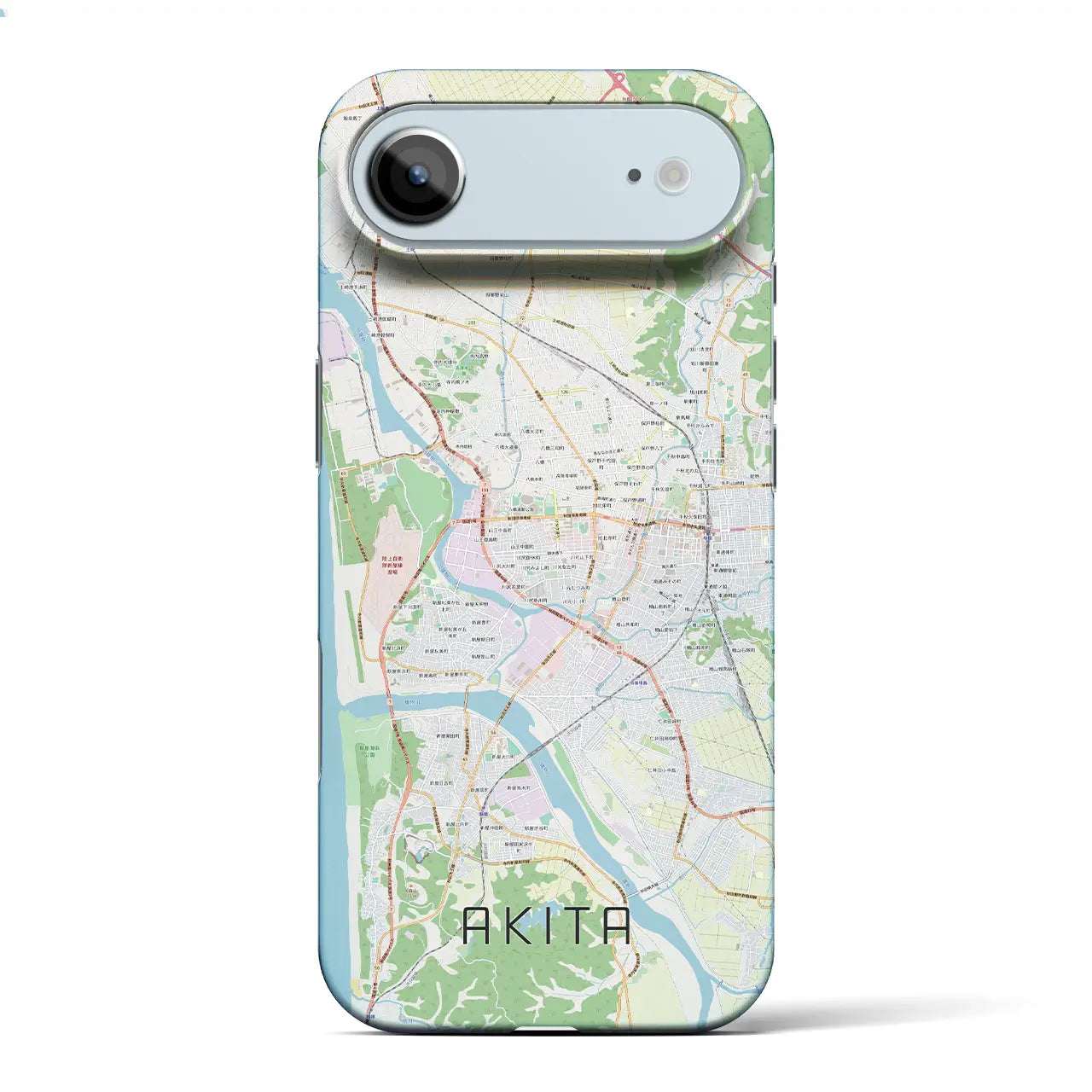 【秋田(秋田県)】地図柄iPhoneケース(バックカバータイプ)