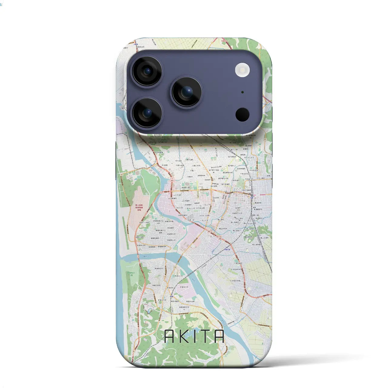 【秋田(秋田県)】地図柄iPhoneケース(バックカバータイプ)