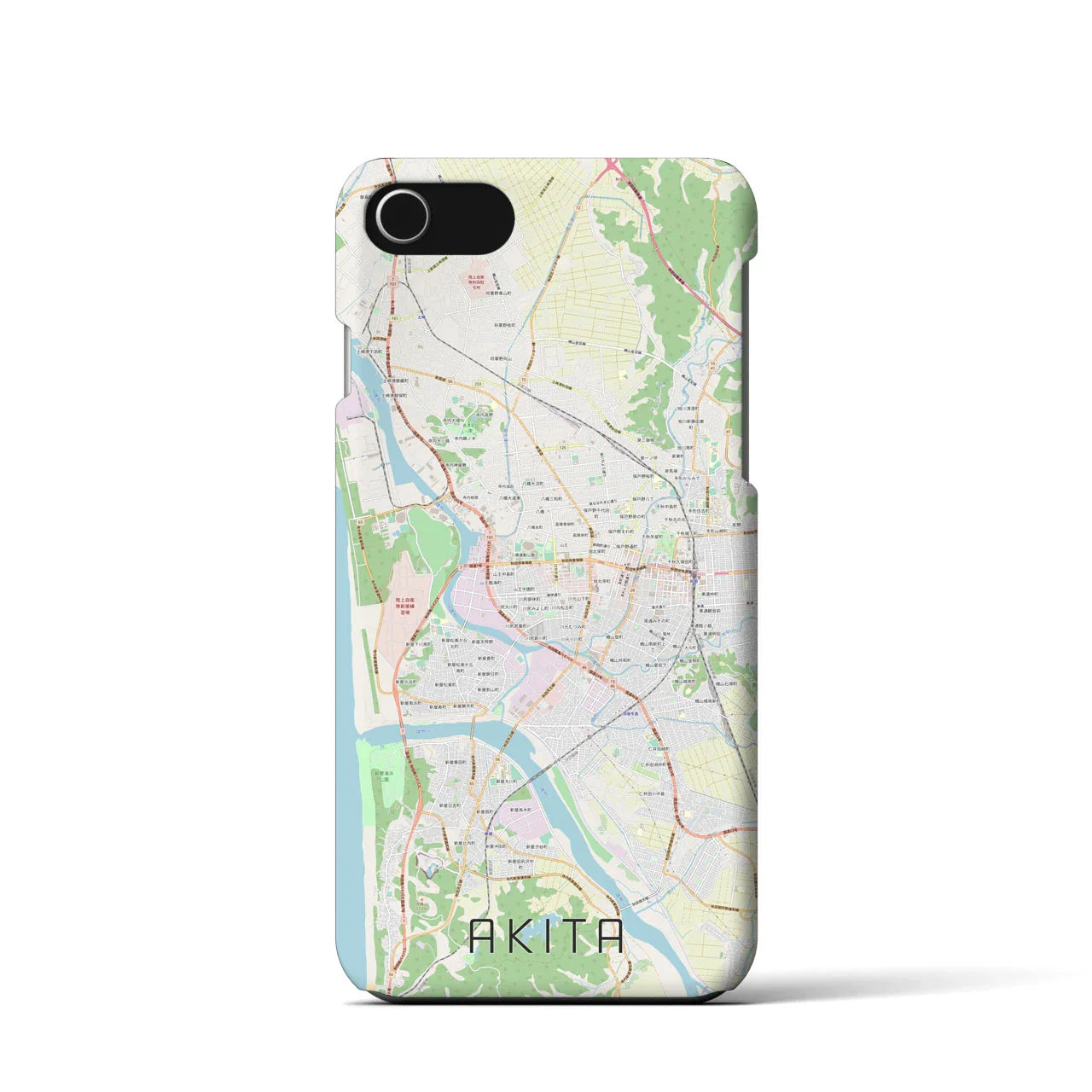【秋田(秋田県)】地図柄iPhoneケース(バックカバータイプ)