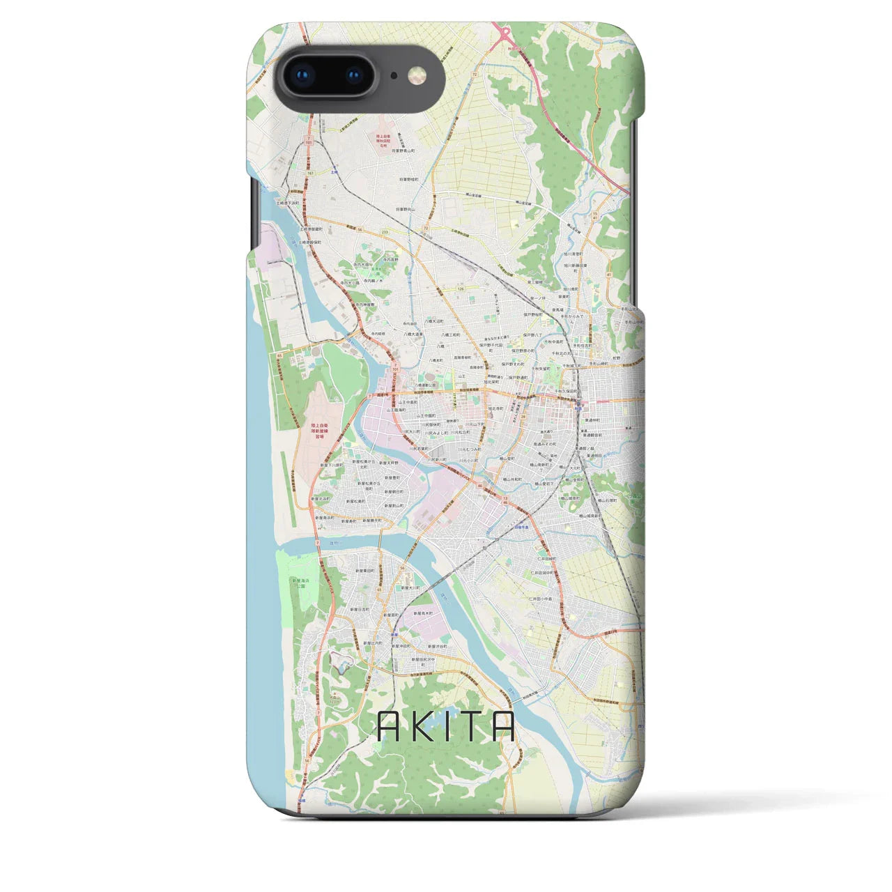 【秋田(秋田県)】地図柄iPhoneケース(バックカバータイプ)