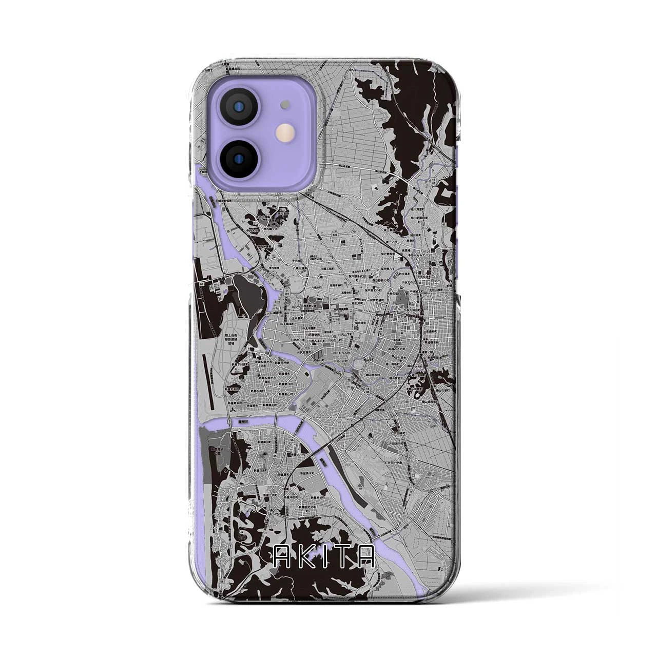 【秋田(秋田県)】地図柄iPhoneケース(クリアタイプ)