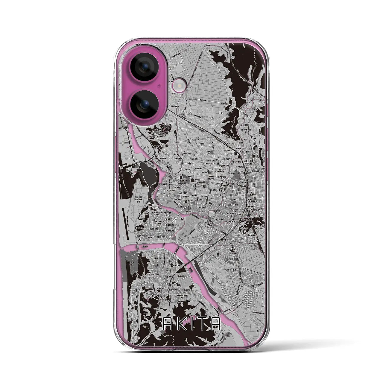 【秋田(秋田県)】地図柄iPhoneケース(クリアタイプ)