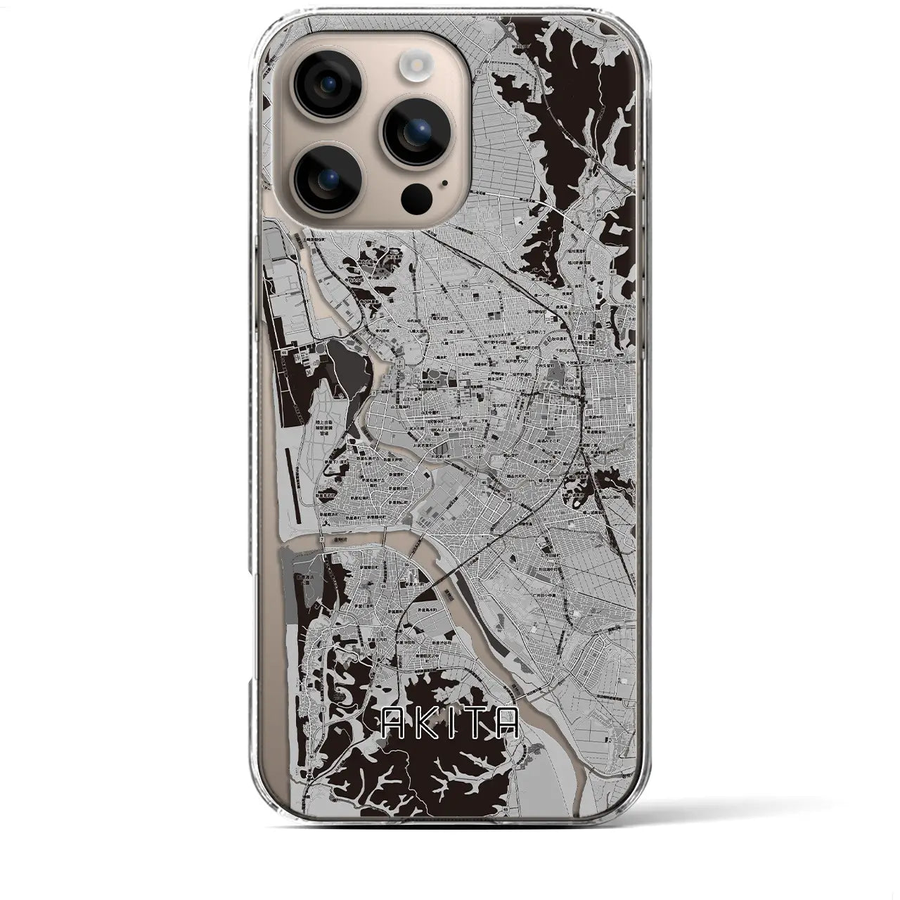 【秋田(秋田県)】地図柄iPhoneケース(クリアタイプ)