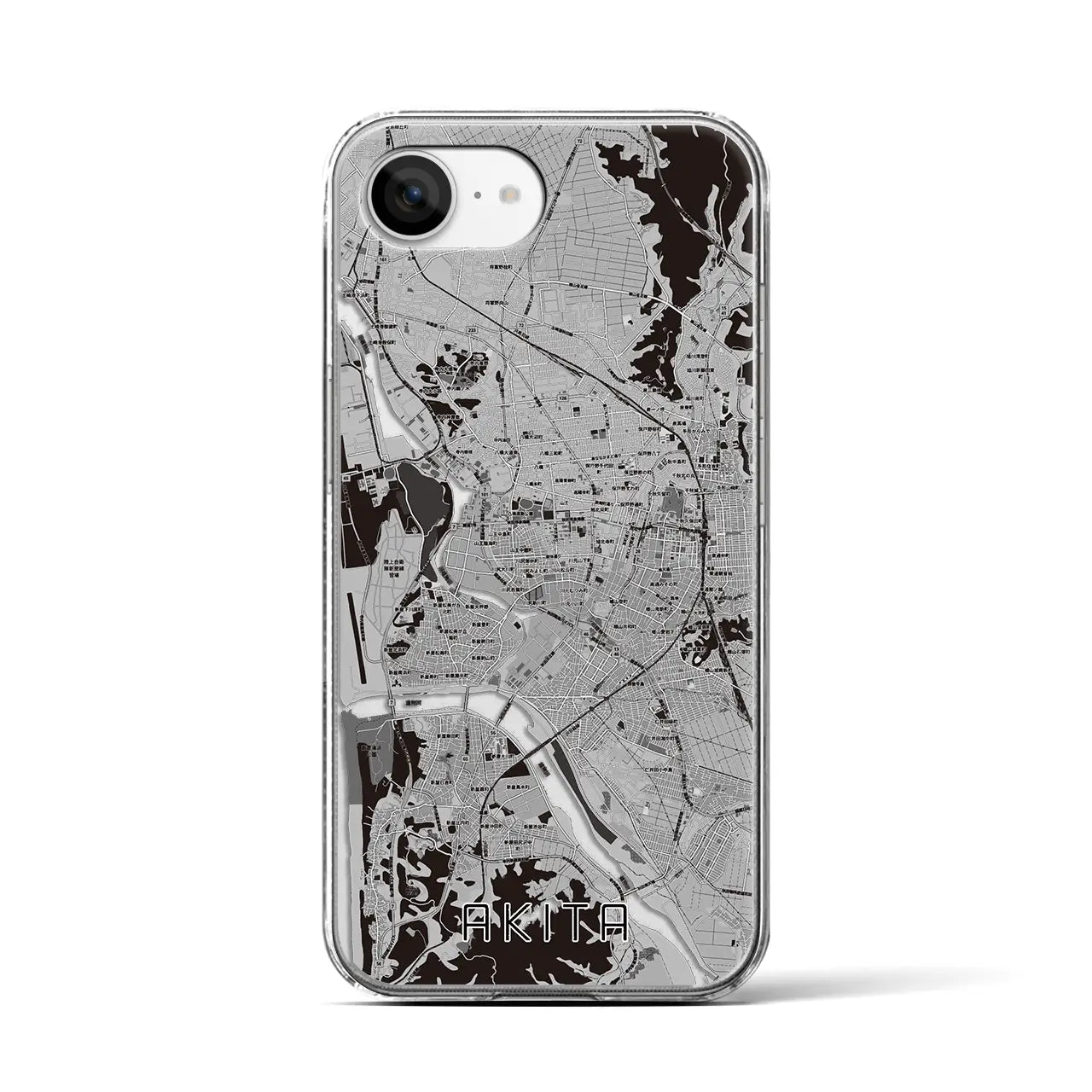 【秋田(秋田県)】地図柄iPhoneケース(クリアタイプ)