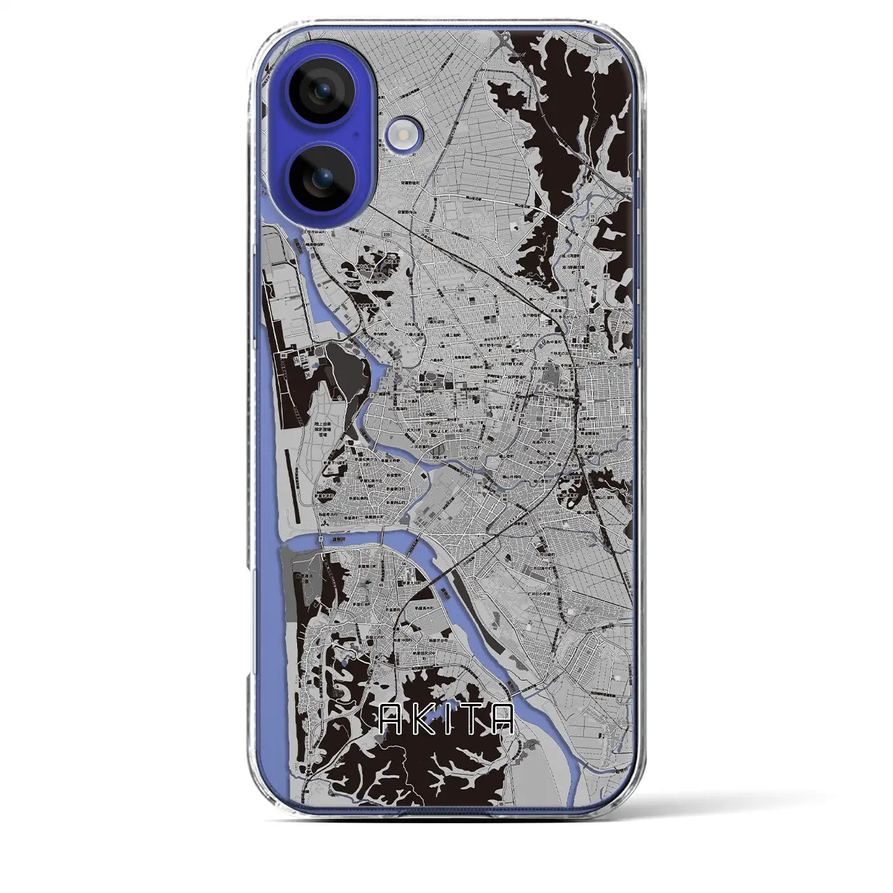 【秋田(秋田県)】地図柄iPhoneケース(クリアタイプ)