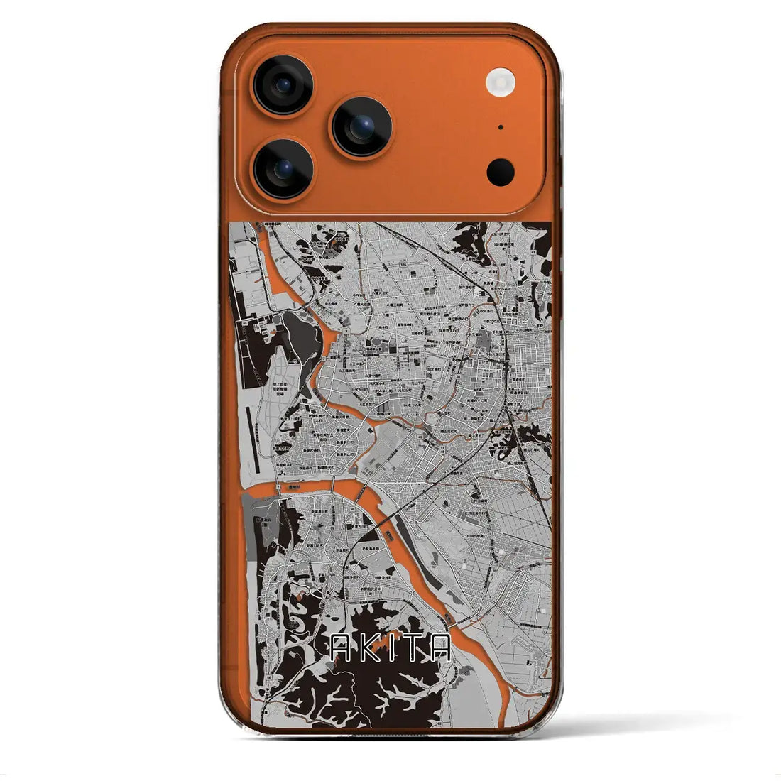 【秋田(秋田県)】地図柄iPhoneケース(クリアタイプ)