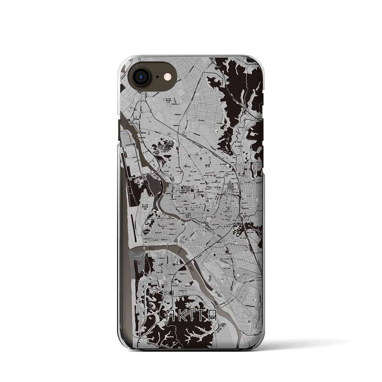 【秋田(秋田県)】地図柄iPhoneケース(クリアタイプ)