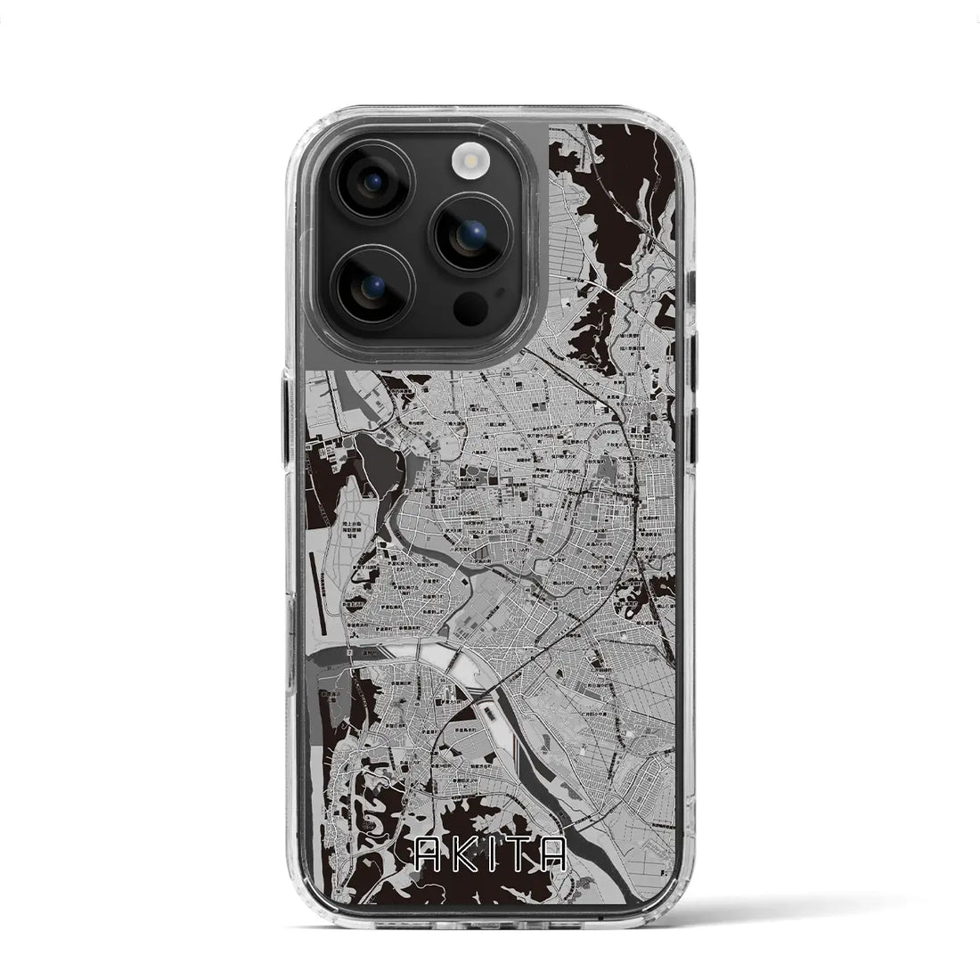 【秋田(秋田県)】地図柄iPhoneケース(MagSafeタイプ)