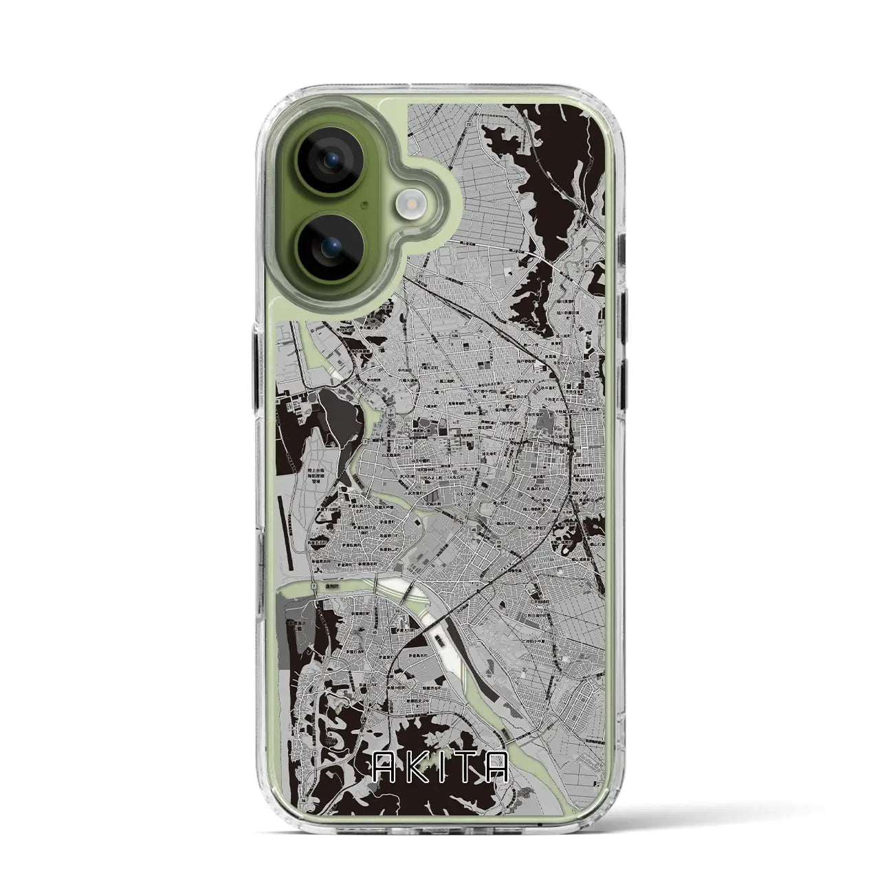 【秋田(秋田県)】地図柄iPhoneケース(MagSafeタイプ)