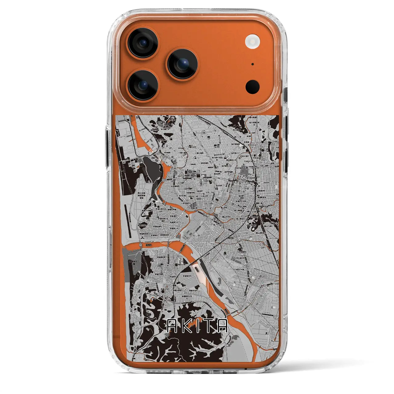 【秋田(秋田県)】地図柄iPhoneケース(MagSafeタイプ)