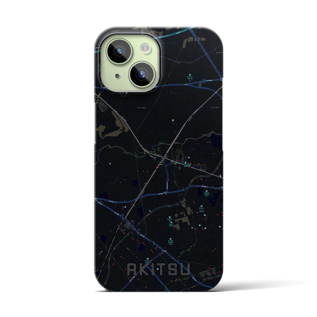 【秋津(東京都)】地図柄iPhoneケース(バックカバータイプ)