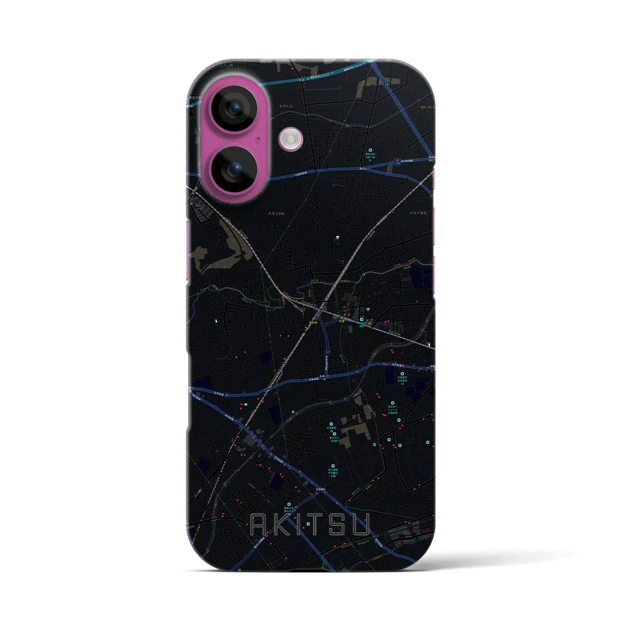 【秋津(東京都)】地図柄iPhoneケース(バックカバータイプ)