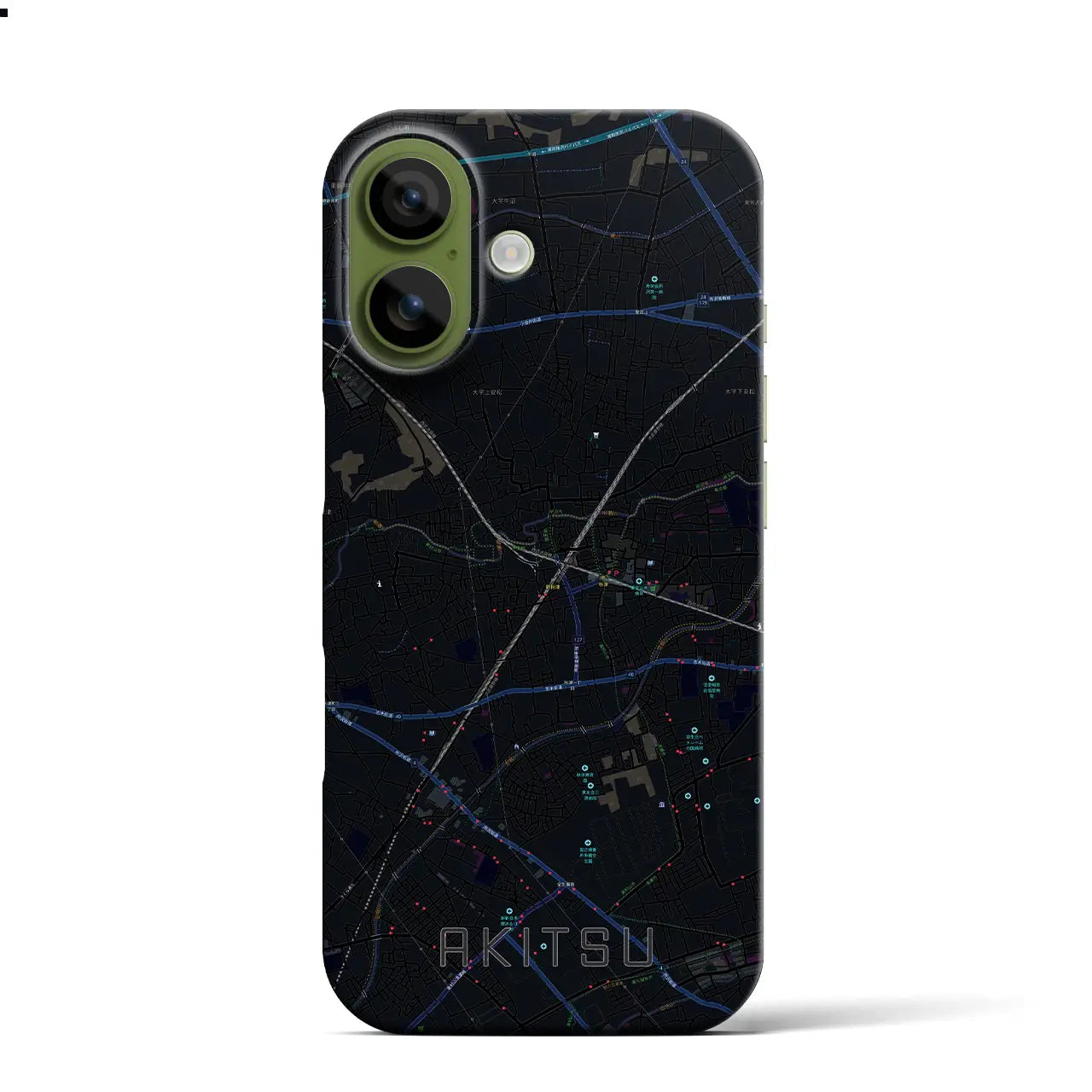 【秋津(東京都)】地図柄iPhoneケース(バックカバータイプ)