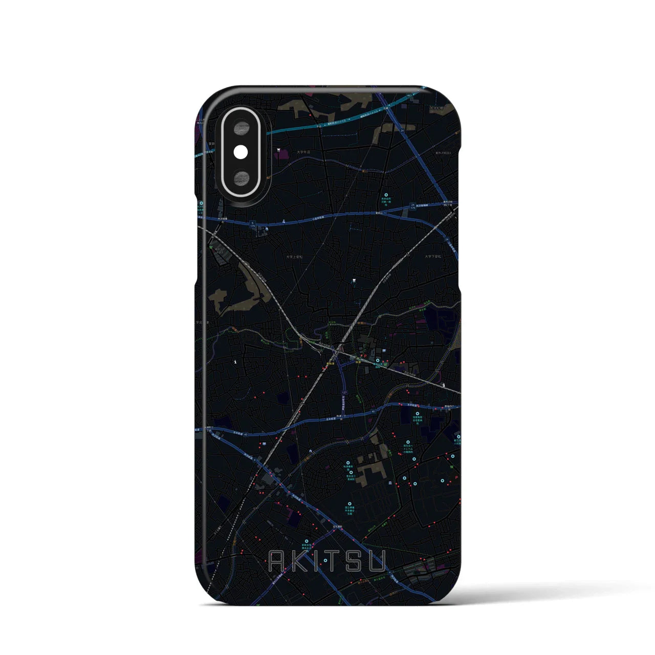 【秋津(東京都)】地図柄iPhoneケース(バックカバータイプ)