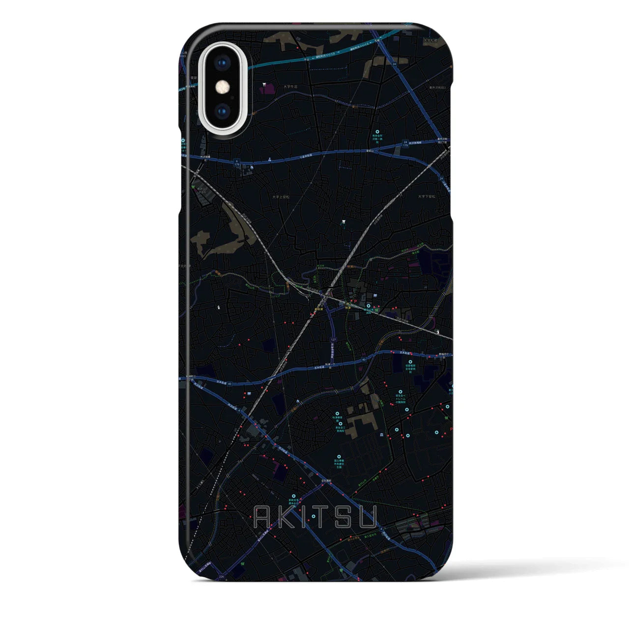 【秋津(東京都)】地図柄iPhoneケース(バックカバータイプ)