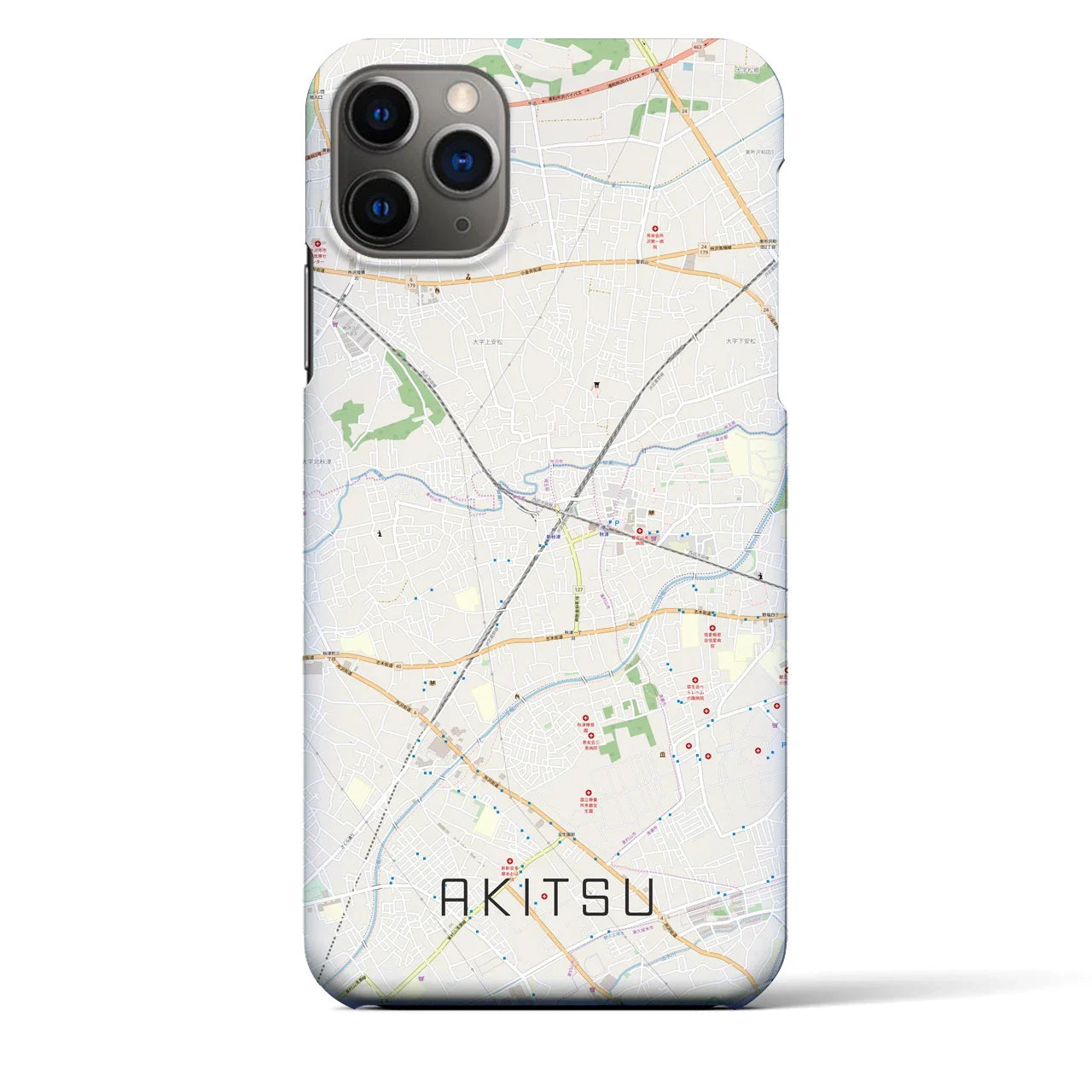 【秋津(東京都)】地図柄iPhoneケース(バックカバータイプ)