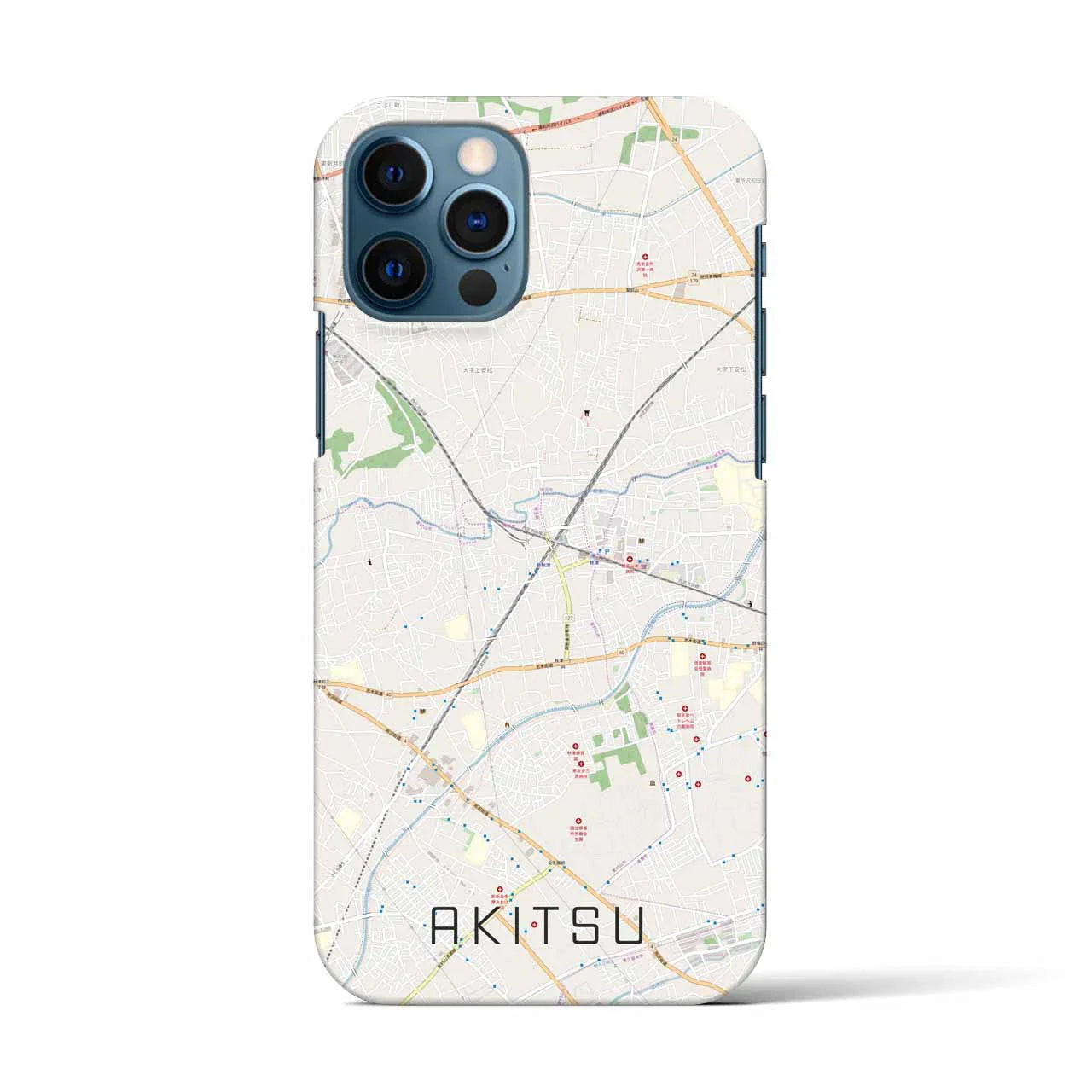 【秋津(東京都)】地図柄iPhoneケース(バックカバータイプ)