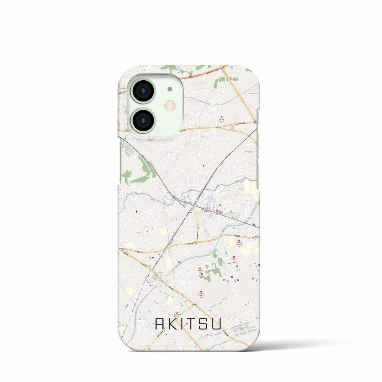 【秋津(東京都)】地図柄iPhoneケース(バックカバータイプ)