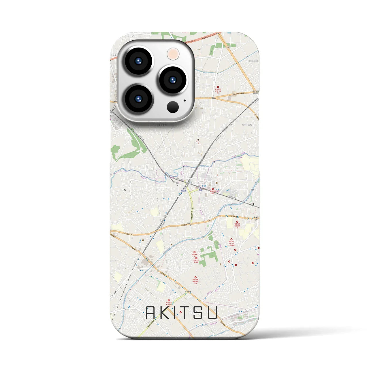 【秋津(東京都)】地図柄iPhoneケース(バックカバータイプ)