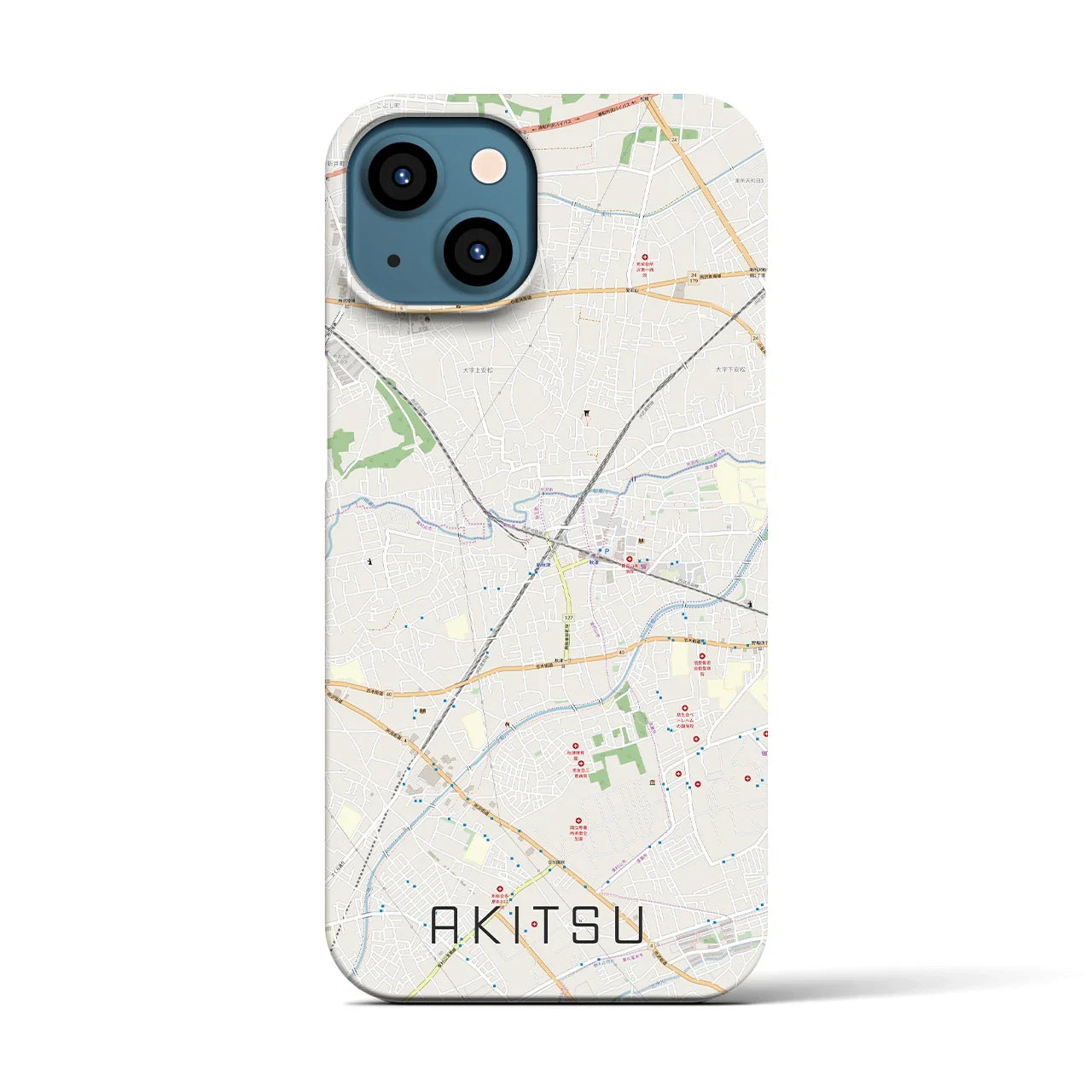 【秋津(東京都)】地図柄iPhoneケース(バックカバータイプ)
