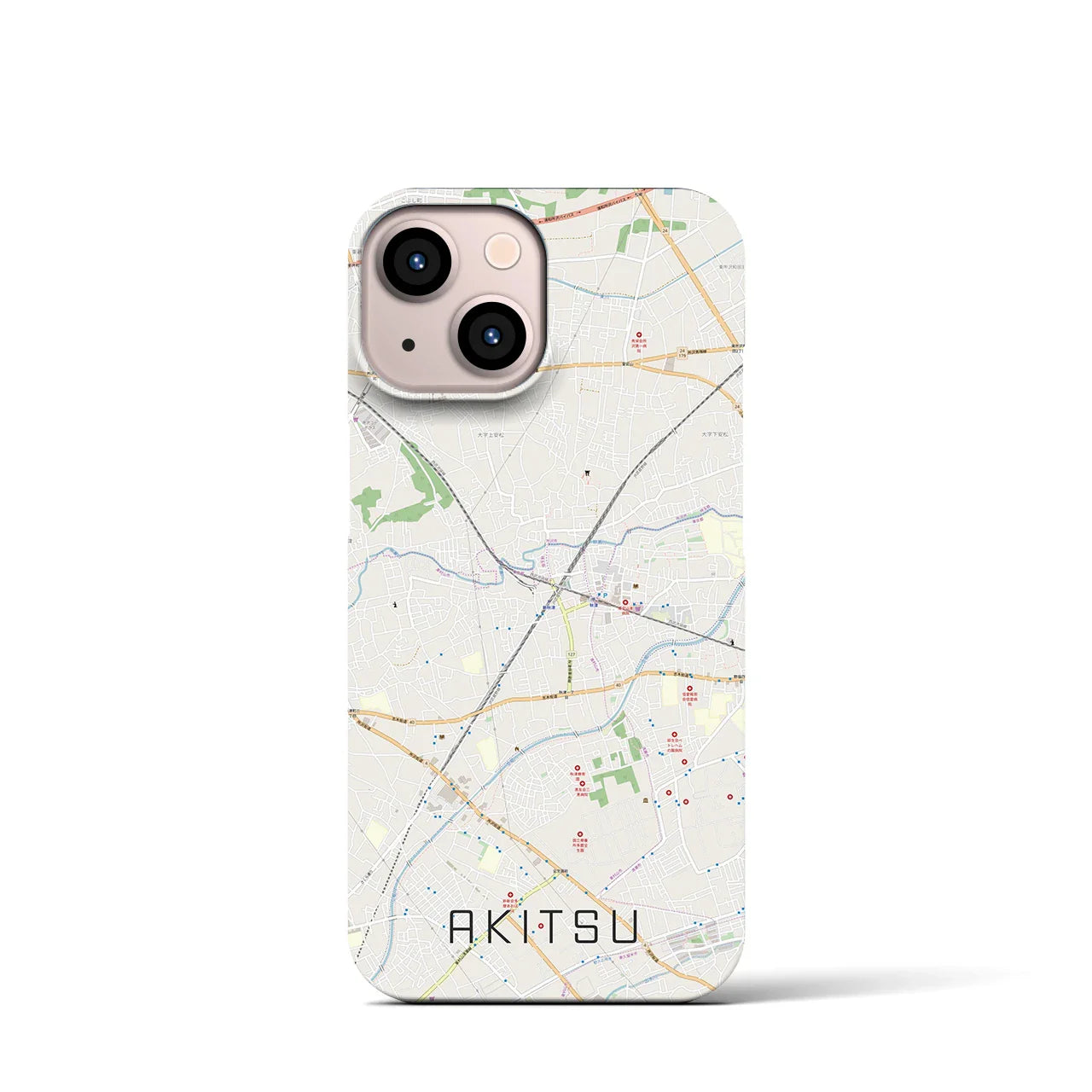 【秋津(東京都)】地図柄iPhoneケース(バックカバータイプ)