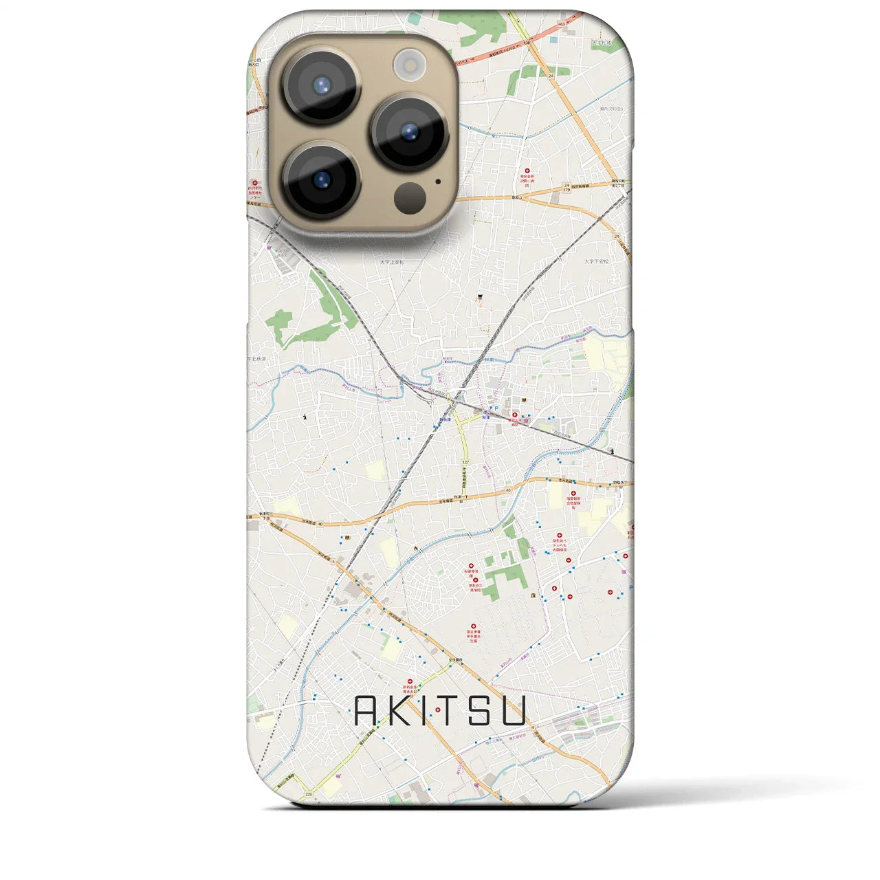 【秋津(東京都)】地図柄iPhoneケース(バックカバータイプ)