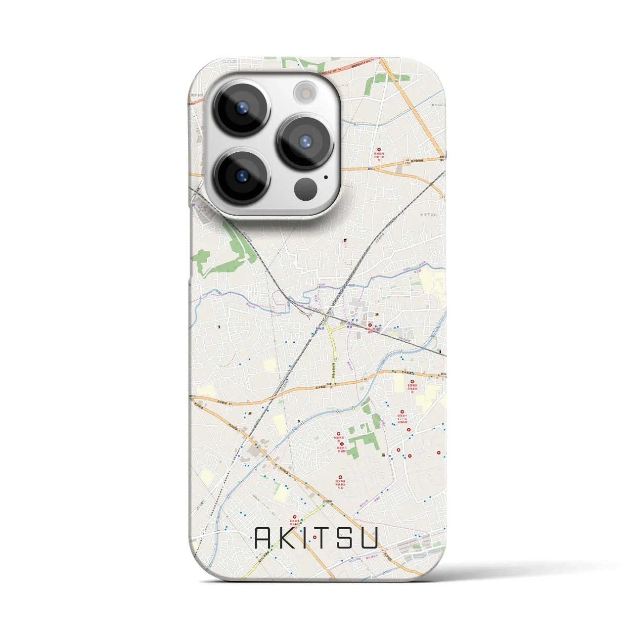 【秋津(東京都)】地図柄iPhoneケース(バックカバータイプ)