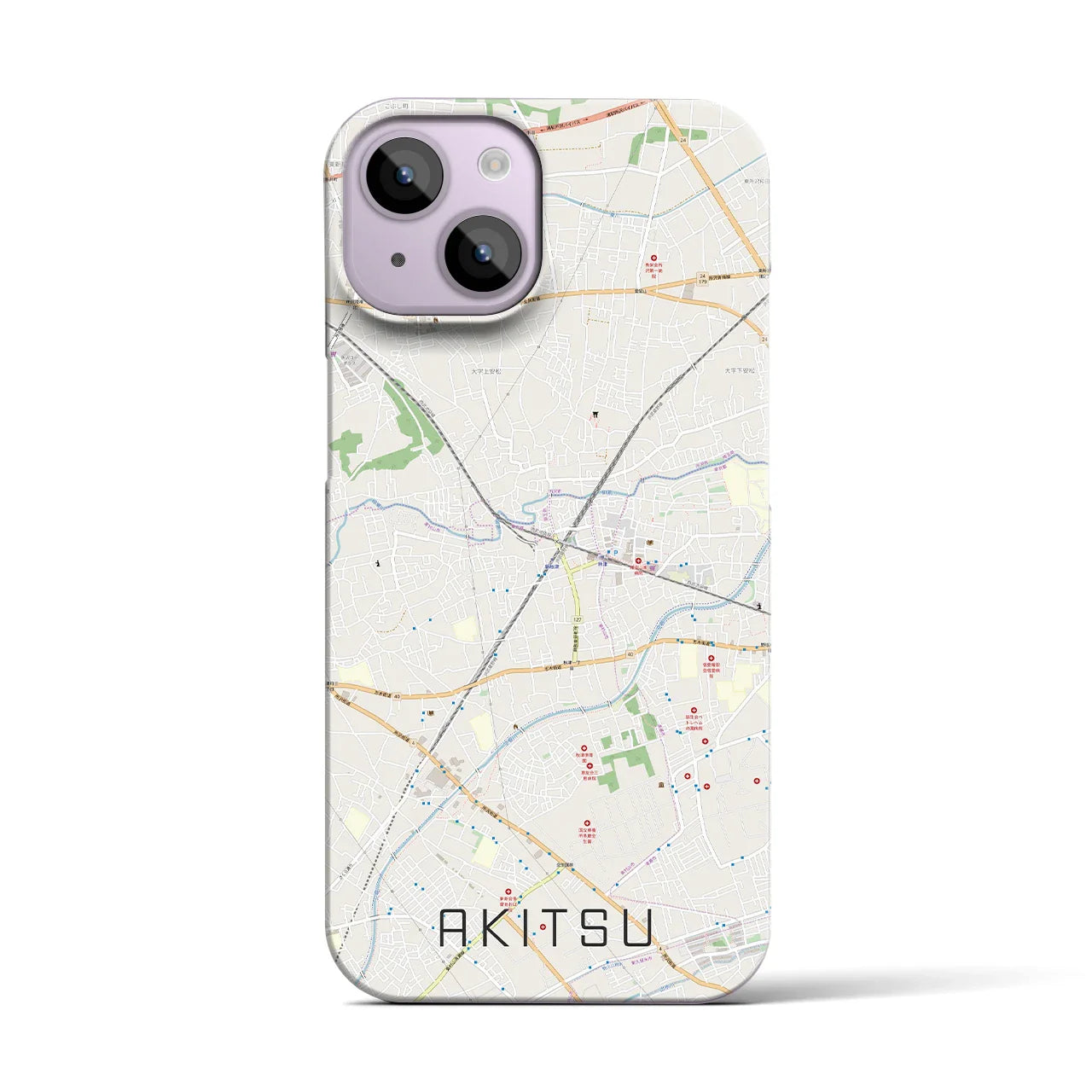 【秋津(東京都)】地図柄iPhoneケース(バックカバータイプ)