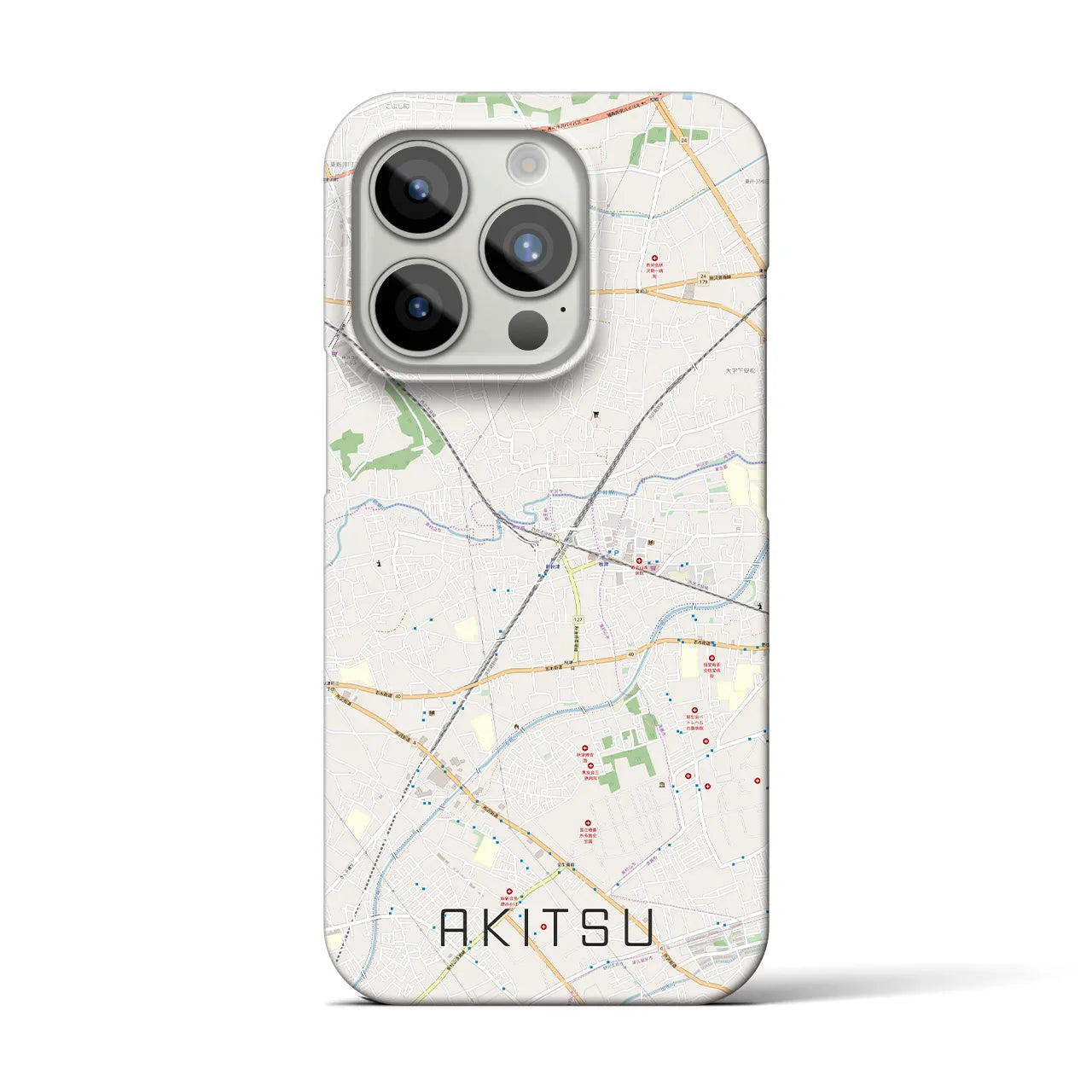 【秋津(東京都)】地図柄iPhoneケース(バックカバータイプ)