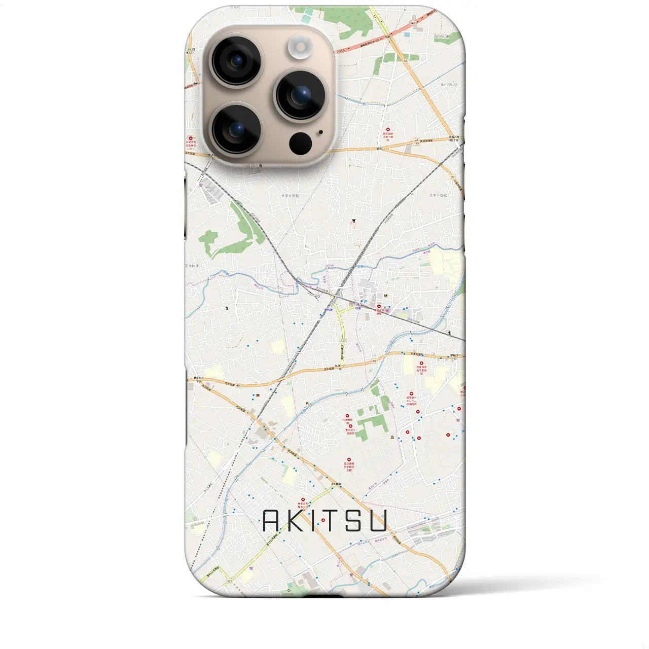 【秋津(東京都)】地図柄iPhoneケース(バックカバータイプ)