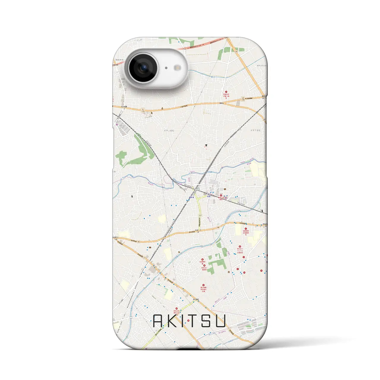 【秋津(東京都)】地図柄iPhoneケース(バックカバータイプ)