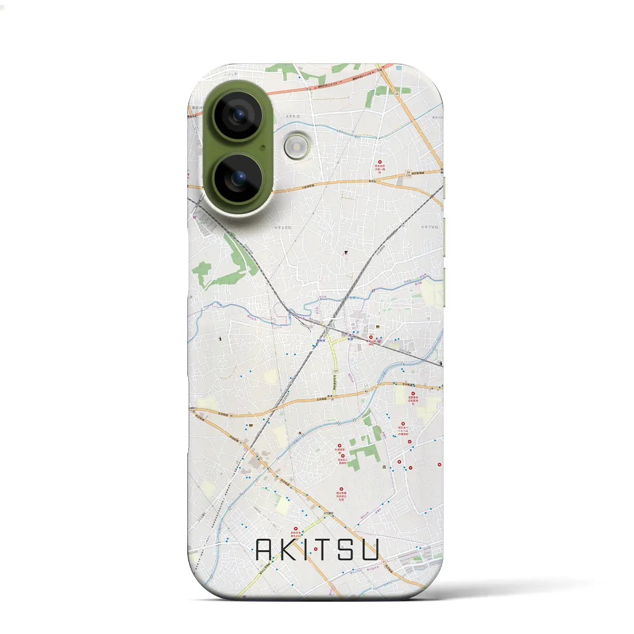 【秋津(東京都)】地図柄iPhoneケース(バックカバータイプ)