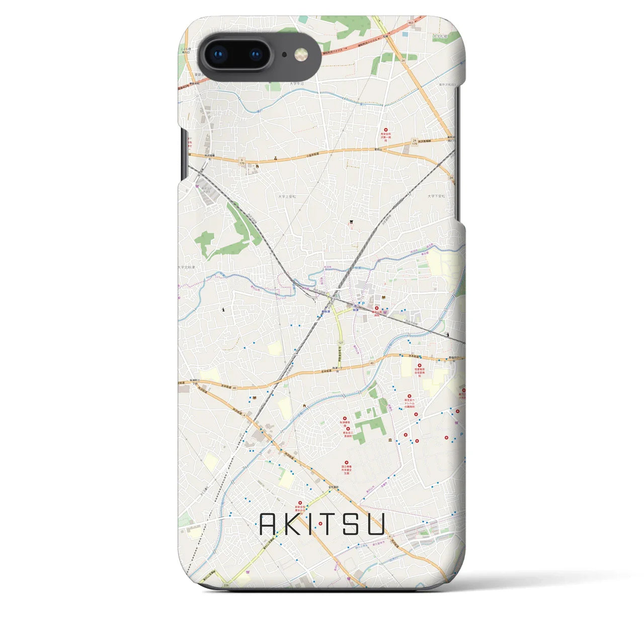 【秋津(東京都)】地図柄iPhoneケース(バックカバータイプ)
