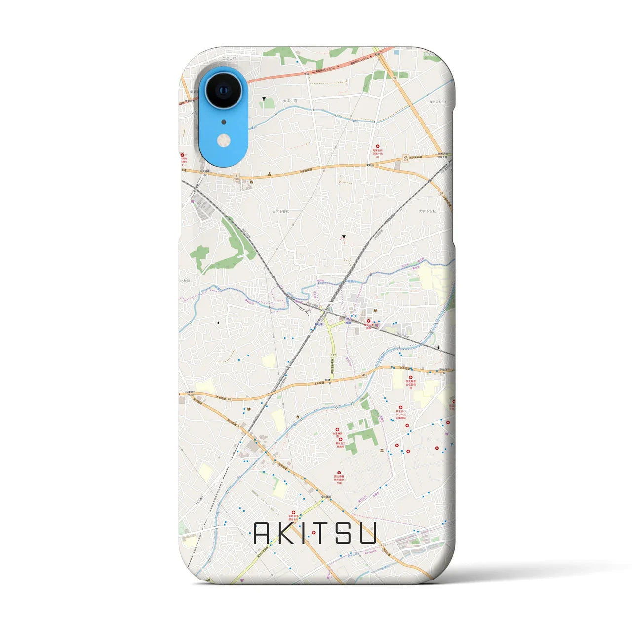 【秋津(東京都)】地図柄iPhoneケース(バックカバータイプ)